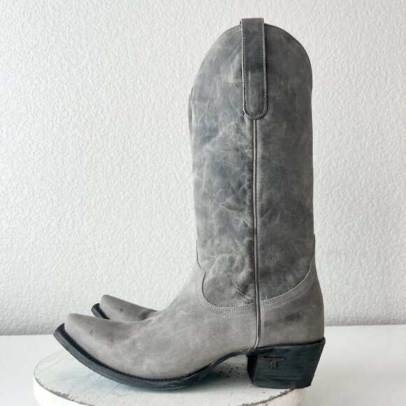 Lane EMMA JANE Womens Cowboy Boots 9.5 Gray Leather Western Cowgirl Mid Calf - Picture 5 of 13